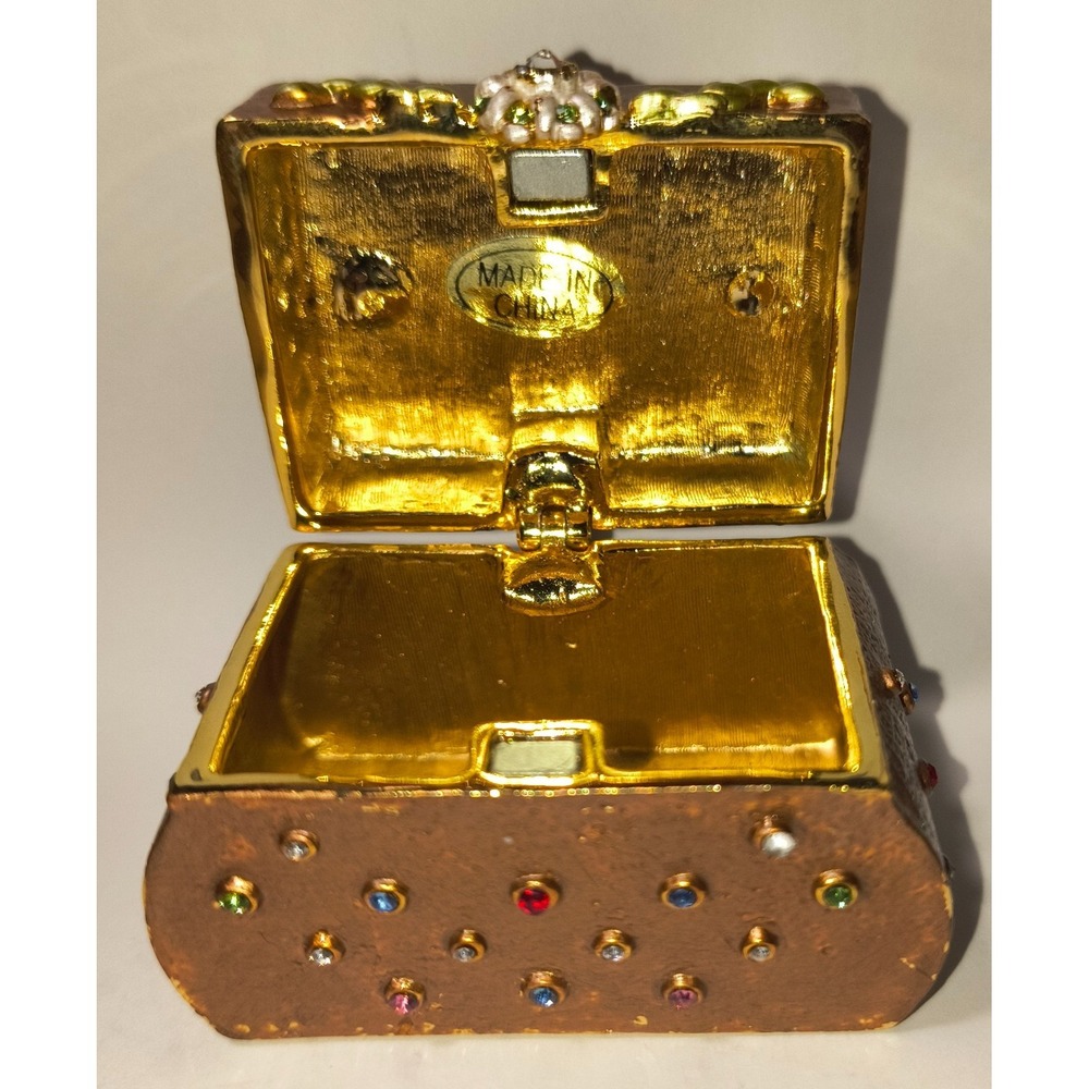 Trinket Rhinestone Purse Collectible, Gold-tone, 2 x 1.5 x 1.5